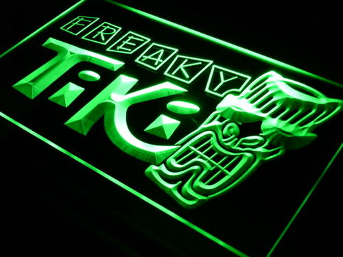 Freaky Tiki Bar Mask Pub Beer Neon Light Sign